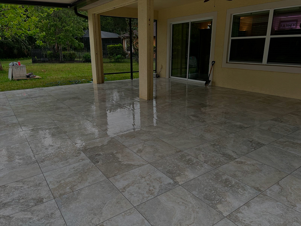Porcelain paver patio installation Sarasota FL by EC Paver Solutions
