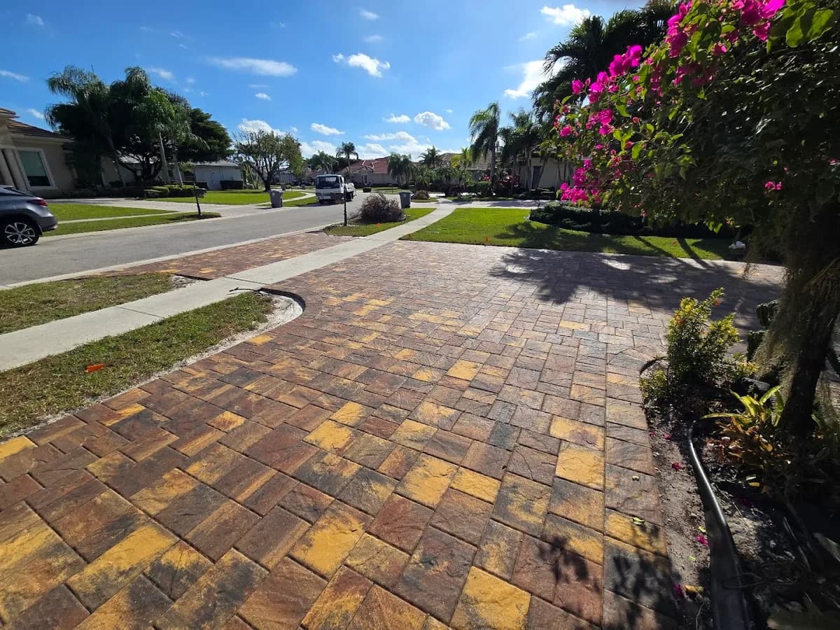 Brick paver lanai installation Sarasota Florida
