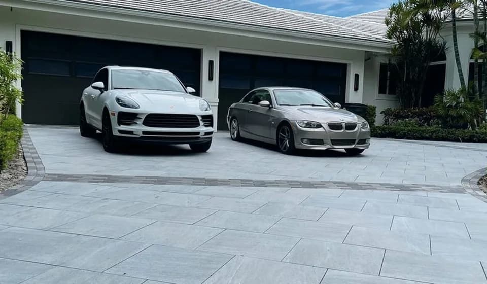 Pietra Di Vals porcelain pavers installed on a Florida outdoor living space by EC Paver Solutions