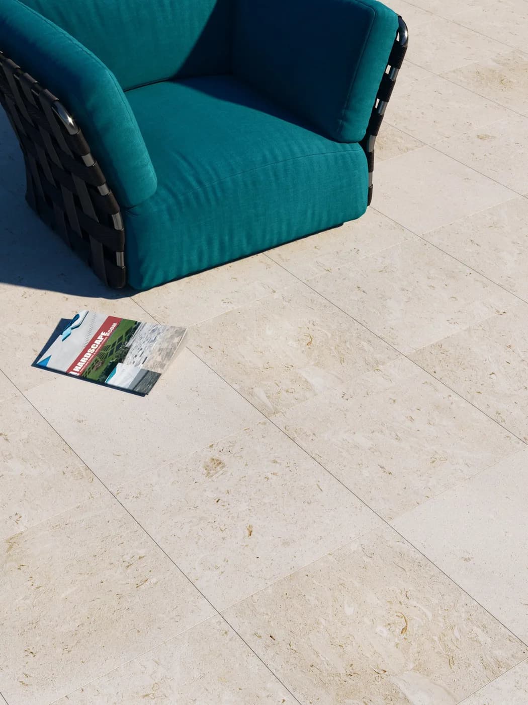 Shellstone porcelain pavers installed on a Florida outdoor living space by EC Paver Solutions