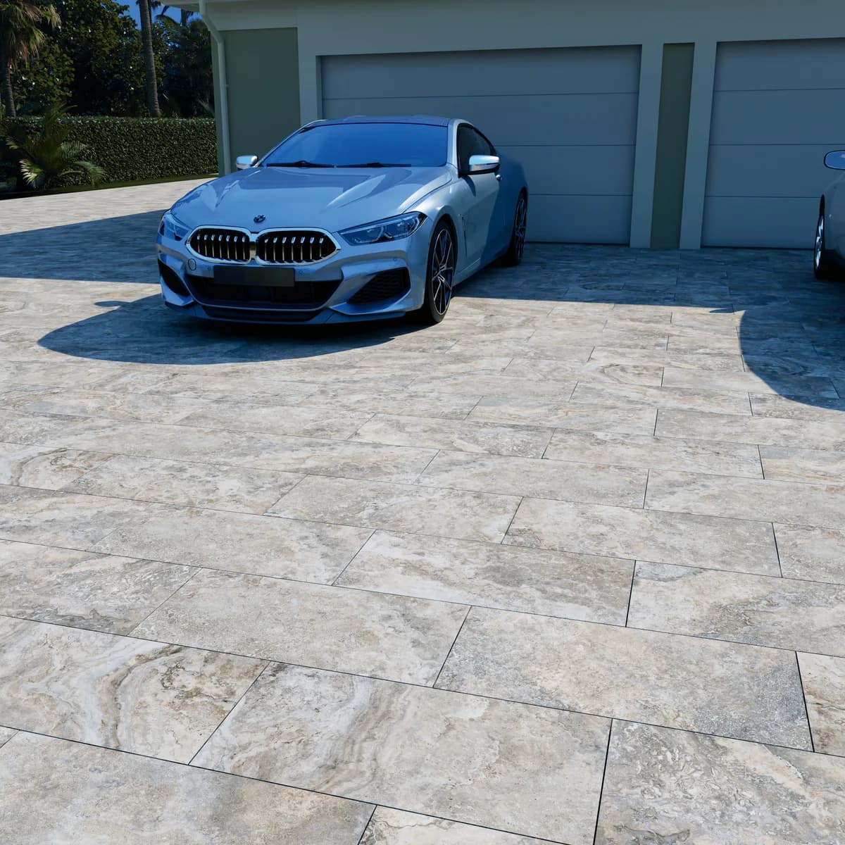 Tuscany Silver porcelain pavers installed on a Florida pool deck by EC Paver Solutions