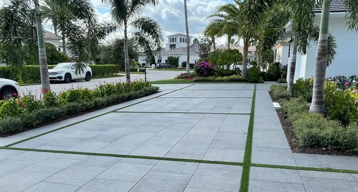 Herringbone 45° is not a style choice — it is how vehicle load is distributed across the pavers.