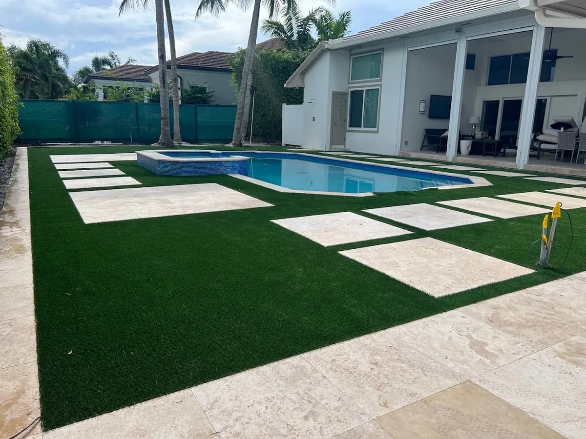 Travertine walkway installation Florida