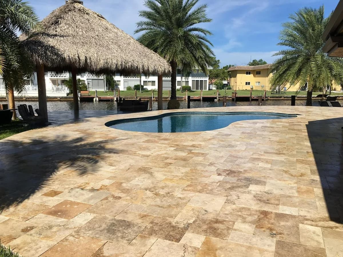 Travertine paver project 7 — EC Paver Solutions Florida